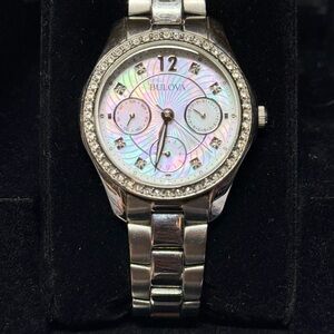 Bulova Women's Crystal Mother of Pearl Quartz Watch
